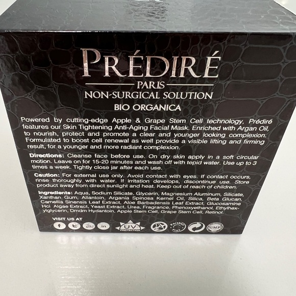 Predire Paris Skin Tightening Anti-Aging Facial Mask NWT UNOPENED - Picture 2 of 4